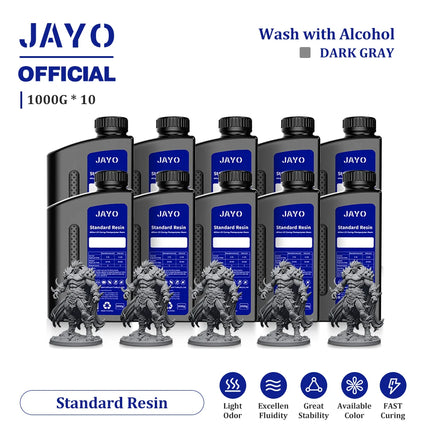JAYO Standard/ABS-Like/PA-Like/High Temp/Though Resin 10KG 395-405nm UV Curing  Photopolymer Rapid Resin for LCD/DLP 3D Printer