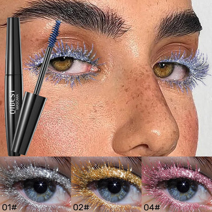 5 Colors Sparkling Mascara Gold Diamond Glitter Pearlescent Waterproof Fast Dry Eyelash Curl Extension Colorful Mascara Makeup