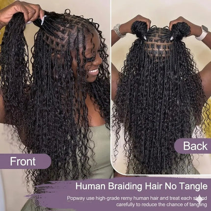 Human Hair Bulk Boho Braids Burmese Curly Bundles Human Hair Bulks For Bohemian Knotless Braiding Virgin Crochet Hair Extensions