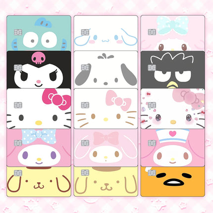 Cute Kitty Matte Sticker Kawaii Anime Credit Card Stickers for VISA MasterCard Bank Debit Card and Other IC Cards Decoration