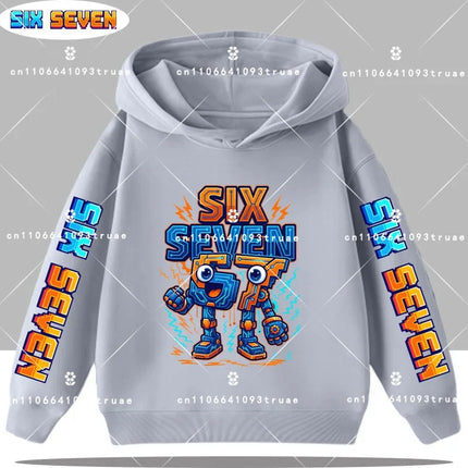 Autumn Children's Comfortable Hoodies 67 Six Seven Digit Print Kid Cute Fleece Sweatshirt Boys Girls Casual Fashion Sport Hooded
