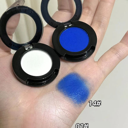 1Pc Blue Black Red Eyeshadow Palette Halloween Makeup Girl Smoky Punk Eye Shadow Palette Matte White Lying Silkworm Eye Cosmetic