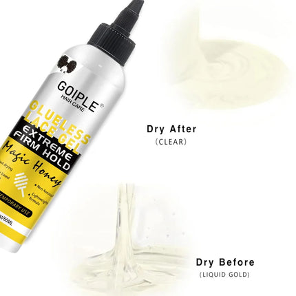 GOIPLE 2fl.oz Washable Glueless Lace Gel Extreme Hold Lightweight and Water Based Formula Non-Aerosol Adhesive for Temporary Use