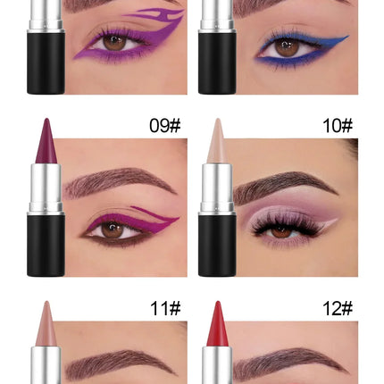 Matte Eyeliner Cream Texture Eyeliner Easy Coloring Sweat Proof High Pier Pencil Long Lasting Black White Green Eye Liner Makeup
