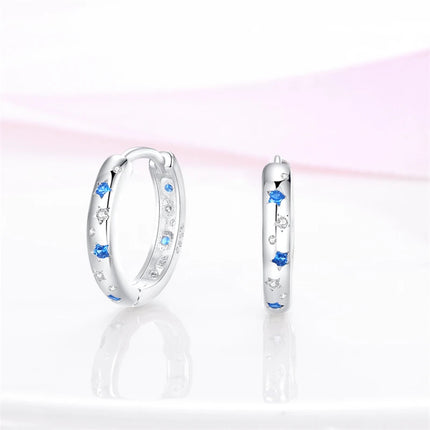 Real 925 Sterling Silver Star Earrings For Women Sparkling Zircon Ear Studs Luxury Fine Engagement Wedding Jewelry Gift For Girl