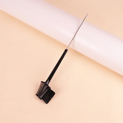 Hair salon double-sided three in one edge control brush, beauty tool eyebrow comb Special for real hair wigs