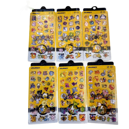 Trendy Pokemon Journey Series Stickers, 3D Puffy Decals for DIY Craft, Album & Stationery Decor