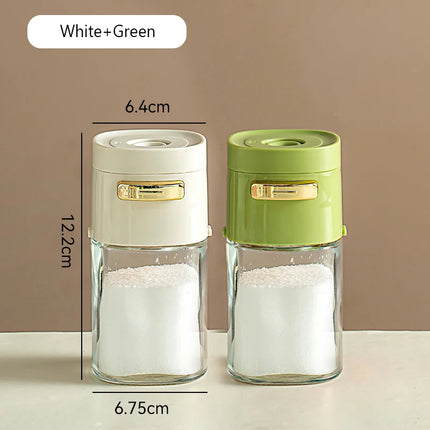 Kitchen Quantitative Salt Bottle Glass Sealed Moisture-Proof Seasoning Jar Outdoor Multi-Purpose Seasoning Box Can Adjustable