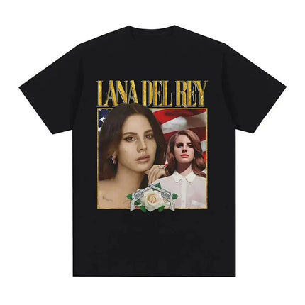 Singer Lana Del Rey Print T Shirt Women Fashion Hip Hop men's tshirts Streetwear Harajuku Short Sleeve T-Shirt Unisex summer tee