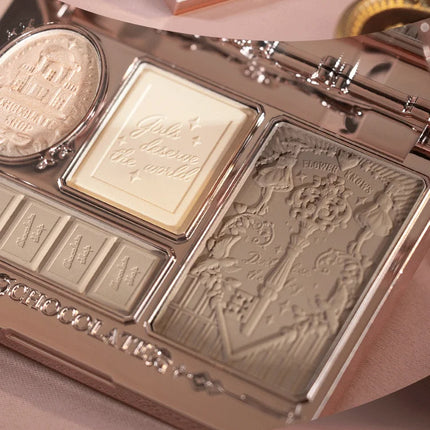 Flower Knows Chocolate Wonder-Shop Highlighter Contour Powder Face Palette For Women Bronzer Illuminator original highend makeup