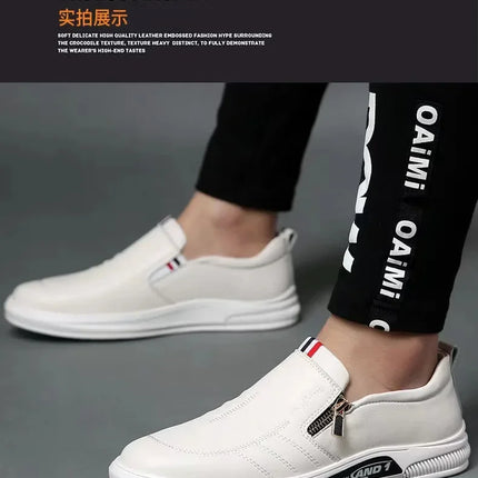 Casual Leather Shoes Men Loafers Trend Brand Business Shoes Autumn Slip on Flat Man Sneakes Comfortable Moccasins Zapatos Hombre