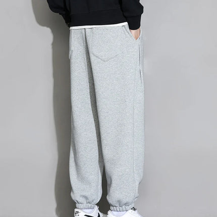 Plus Size Men's Sweatpants 8XL 7XL 6XL Sportswear Elastic Waist Casual Baggy Pants Black Grey Cotton Joggers Male Loose Trousers