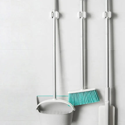 4/1pcs Wall Mounted Mop Clip Holder No-Punching Mop Brush Broom Hanger Rack Kitchen Bathroom Organizer Holder Hook Accessories