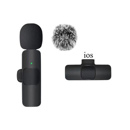 Wireless Lavalier Microphone Mini Windproof Wool Replaceable Lavalier Microphone for iPhone Android YouTube Vlog Audio Recording