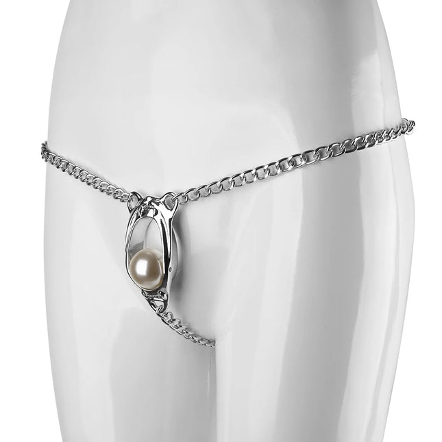 1set, Metal female chastity lock, rotating pearls, sexy lingerie accessories, prevent derailment, partner sex toys