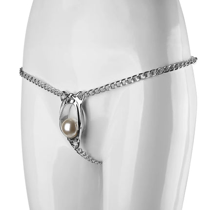1set, Metal female chastity lock, rotating pearls, sexy lingerie accessories, prevent derailment, partner sex toys