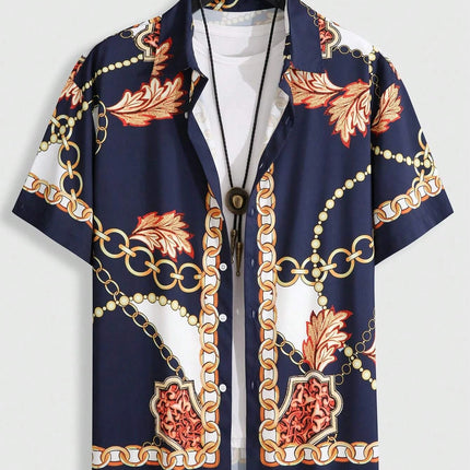 Vintage Men Shirts Sets Summer 3D Print Beach Short Sleeve Shirt Shorts Casual Trip Mens Hawaiian 2 Piece Suit S-5XL Man Blouse