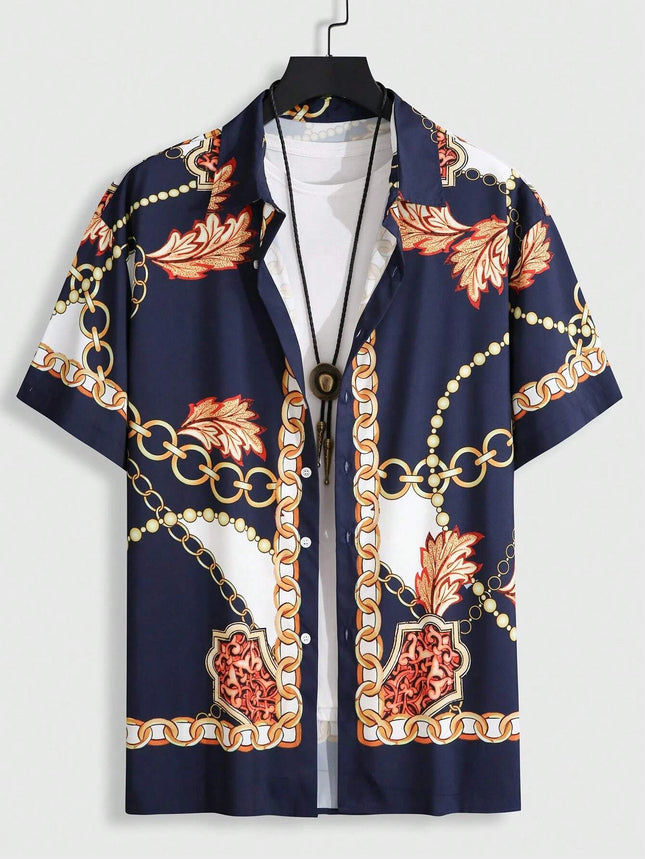 Vintage Men Shirts Sets Summer 3D Print Beach Short Sleeve Shirt Shorts Casual Trip Mens Hawaiian 2 Piece Suit S-5XL Man Blouse