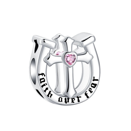 925 sterling silver wings Sister Cross pendant charms fit original 4mm Aperture bracelet charm beads necklace Diy female jewelry