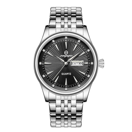 PAAZOMU Luxury Watch for Men Elegant Date Week Waterproof Luminous Men's Quartz Stainless Steel Sports Watch reloj
