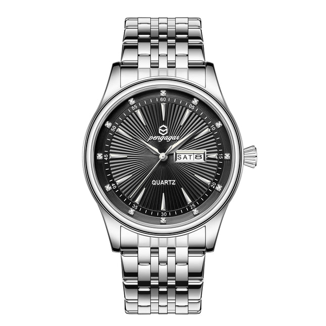 PAAZOMU Luxury Watch for Men Elegant Date Week Waterproof Luminous Men's Quartz Stainless Steel Sports Watch reloj
