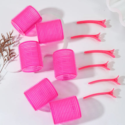 12pcs/set air bar curling iron tube self-adhesive magic roll and bangs hair clip curling styling tool  Special for real hair wig
