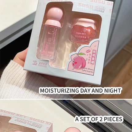 SUSU SKY peach honey jar lip makeup kit moisturizing and nourishing