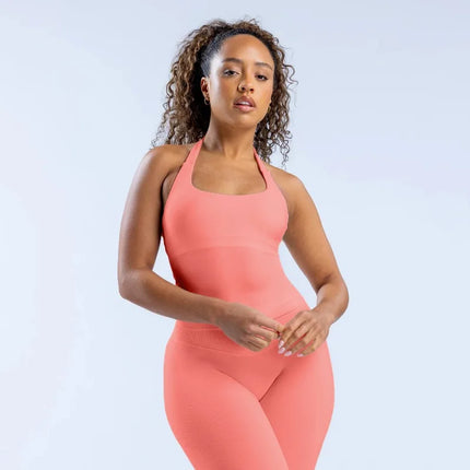 European and American Tight Seamless Yoga Backless Hanging Neck Sports Vest Shaping Vest Comfortable Breathable Beautiful Vest