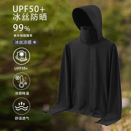 UPF50 UV Protection Ice Silk Cool Feeling Sun Protection Clothing Lightweight Breathable Fishing Jacket Outdoor Sports Shirt