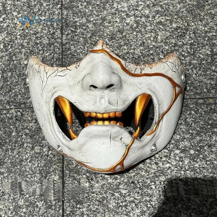 Game Ghost of Yotei Atsu Mask Cosplay Props Half Face Samurai Mask Halloween Party Carnival Decoration For Men Women Accessories