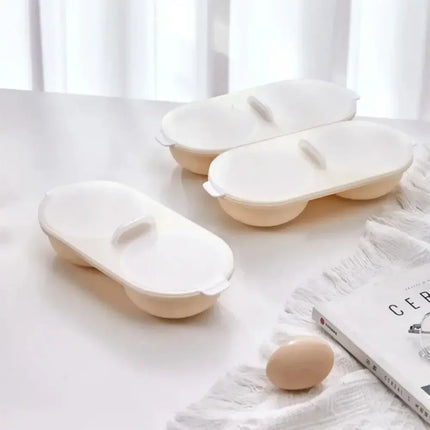 New Creative Egg Poacher Food Grade Pans Double Cup Egg Boiler Steam Microwave Oven Set Kitchen Cooking Tools kitchen tools