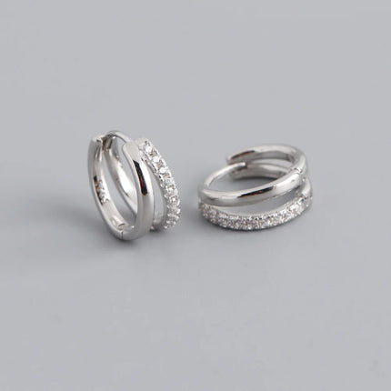 Fashion Stainless Steel Zircon Star Hoops Earrings For Women Vintage Crystal Zirconia Circle Earrings Punk Unisex Rock Jewelry