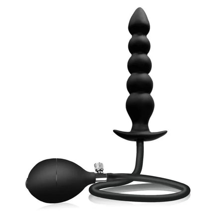 Expansion Diameter 14cm Inflatable Dildo Anal Plug with 5 Beads Built-in Silicone Column Huge Butt Plug Ass Dilator Anal Sex Toy