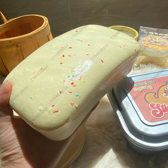 Sticky Box Cake Squishy Toy Slow Rising Squeeze Toy Butter Ice Cream Box Squishy Fidget Toy Anti-Stress Release Hand Relax Gift