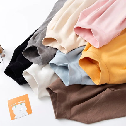 1pcs Children Thermal T-shirt Boys Girls Base TShirt Autumn Winter Warm Student Trendy Solid Color Long Sleeved Top Kid Clothing