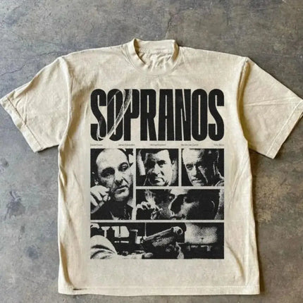 2000s Show Tee Graphic T-Shirt Vintage Y2K Tops The Sopranos Classic Print Cotton Tee Mob TV Show Lover Gift Unisex