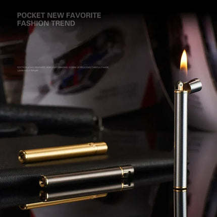 Fastshipping Mini Compact Open Flame Lighter Metal Grinding Wheel Lighter Portable Can Place Cigarette Box Smoking Accessories