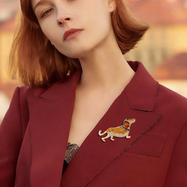 Baroque Luxury Beautiful Puppy Animal Design Brooch for Men and Women, JewelryAccessories, WeddingHolidayPartyCoupleSurpriseGift