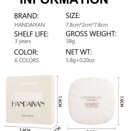2 In 1 Dream Blush Highlighter Palette Natural Glow Face Contour Long Lasting Luminous Finish Healthy Radiance Duo