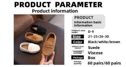 Children Moccasin Shoes Boys Flats Loafers Non-slip Tassels Cute Kids Casual Leather Shoes Soft Slip-on Pleated Solid Color 2025