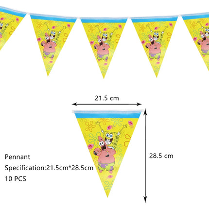 SpongeBob Birthday Party Decoration Aluminum Foil Balloon For Kid Event Supplies Disposable Tableware Banner Backdrop Gift