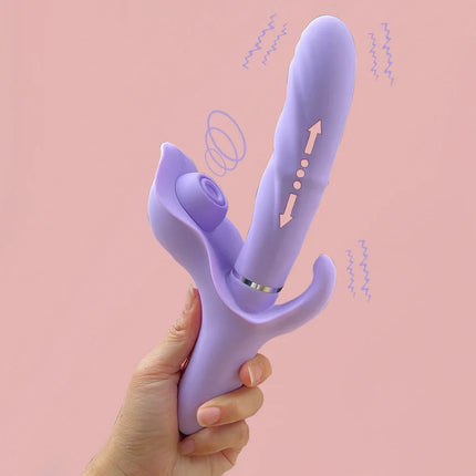 Luna Bloom Multi-funciton Rabbit Vibrator Triple Stimulator Clit G-Spot Anal New Big Erotic Sex Toy Women Pleasure Penetration