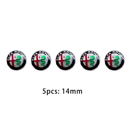 5/10PCS 14mm Car Key Shell Sticker Car Key Remote Fob Decal Auto Parts For Alfa Romeo Sportiva 156 Stelvio Giulia Giulietta