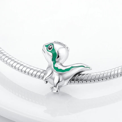925 Sterling Silver Charms Beads Cute Fire Dragon Shaped Chameleon Charms Fit Original Pendants Bracelet DIY Women Jewelry Gift