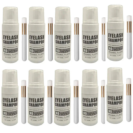 10Set 60 ml EyeLashes Shampoo Extensions Foam Kit EyeLashes Cleaning for Grafting Planting Makeup Remover Tools Dropshipping
