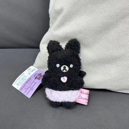 Kawaii Halloween Little Rilakkuma Plush Doll Keychains angel Pink bunny Devil relaxe Bear Sister Korilakkuma Bear Bag Pendant