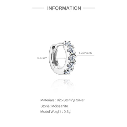 Aide Mini 2/3/4mm Moissanite Earring For Women 925 Sterling Silver Earring INS Trend Wedding Ear Studs Jewelry Brincos de Pratas
