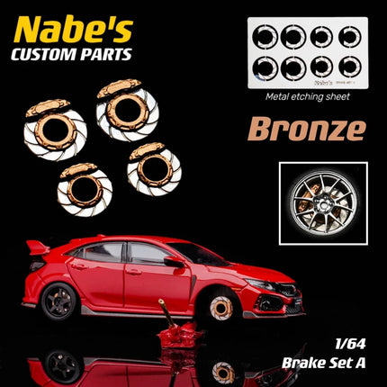 1/64 Chika Nabes Wheels or Brake Caliper 8.9mm 9.7mm 10.5mm Model Car Tires Rim Work S1 VSXX for 1:64 HW Tomy Mini GT Alloy Cars