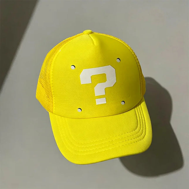 Anime Cartoon Super Brothers Cosplay Baseball Hat Breathable Sun Protection Yellow Question Block Baseball Sun Shading Cap