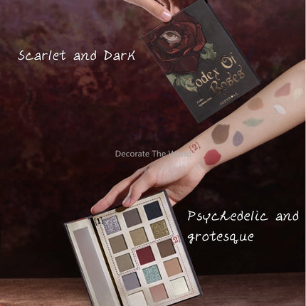 Judydoll Halloween Limited Edition Rose Codex" 15-color Eyeshadow Book Matte Earth Color Shimmer Eye Makeup Eye Glitter